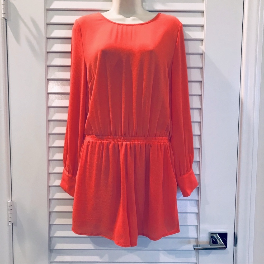 Coral Long Sleeve Romper